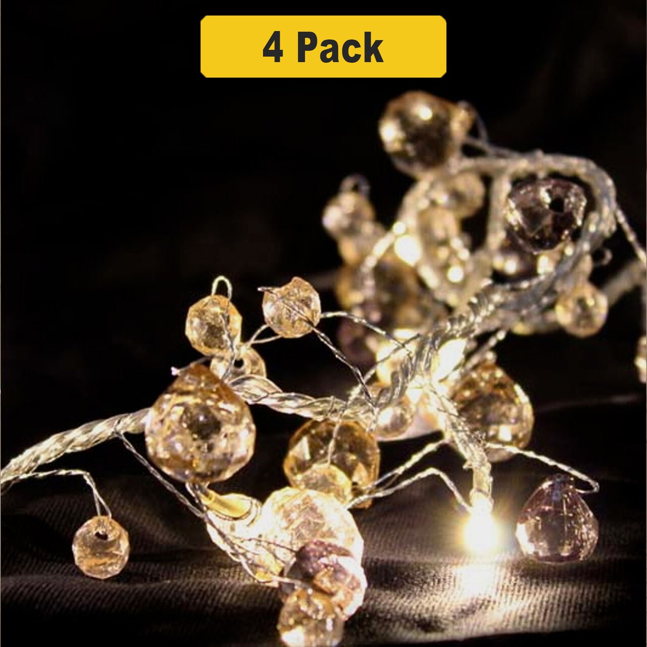 40 LED Decorative Crystal Gem Lights — Battery Operated for Parties & Decor